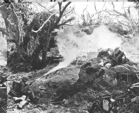 Marines Using Flame Thrower on Iwo Jima